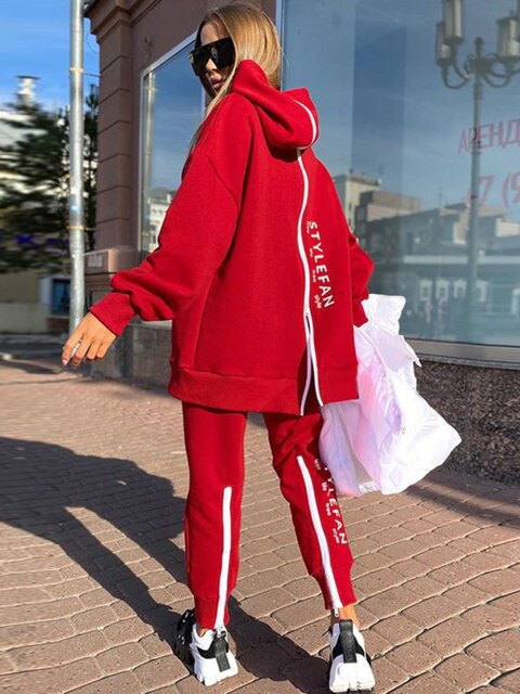 Frendorf | Frauen Sweatshirts 2-teilige Sets Trainingsanzug Übergrößen Herbst Damen Korea Hose Pullover Hosenanzüge Damen