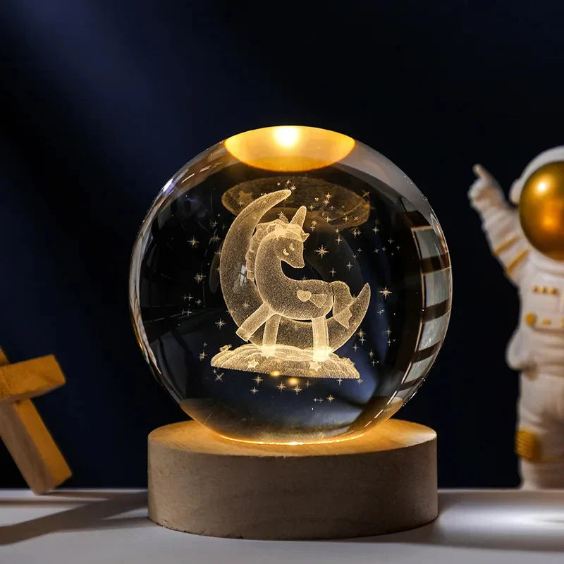3D Mondkristallkugel Lampe