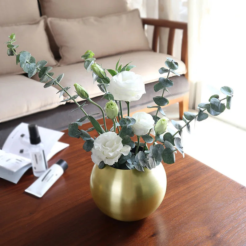 Edelstahlvase im nordischen Stil Desltop-Blumentopf BeFlower Töpfe Gold Schwarz Rose Gold Klassische Wohndekoration