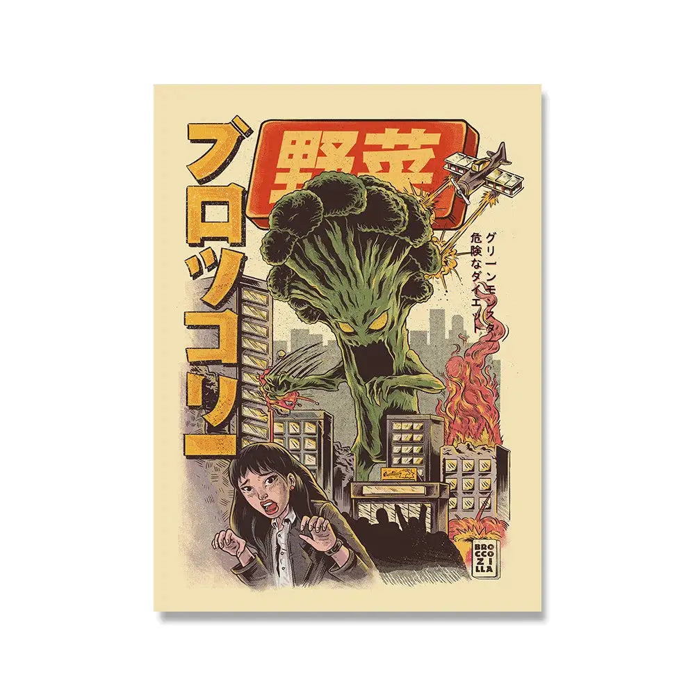 Japanische Lebensmittel Nudeln Moderne Küche Poster Dekoration Getränke Ramen Cartoon Leinwandmalerei Retro Bar Wandkunst Druck Bilder