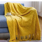 Gemütliche lila Diamant Strickdecke