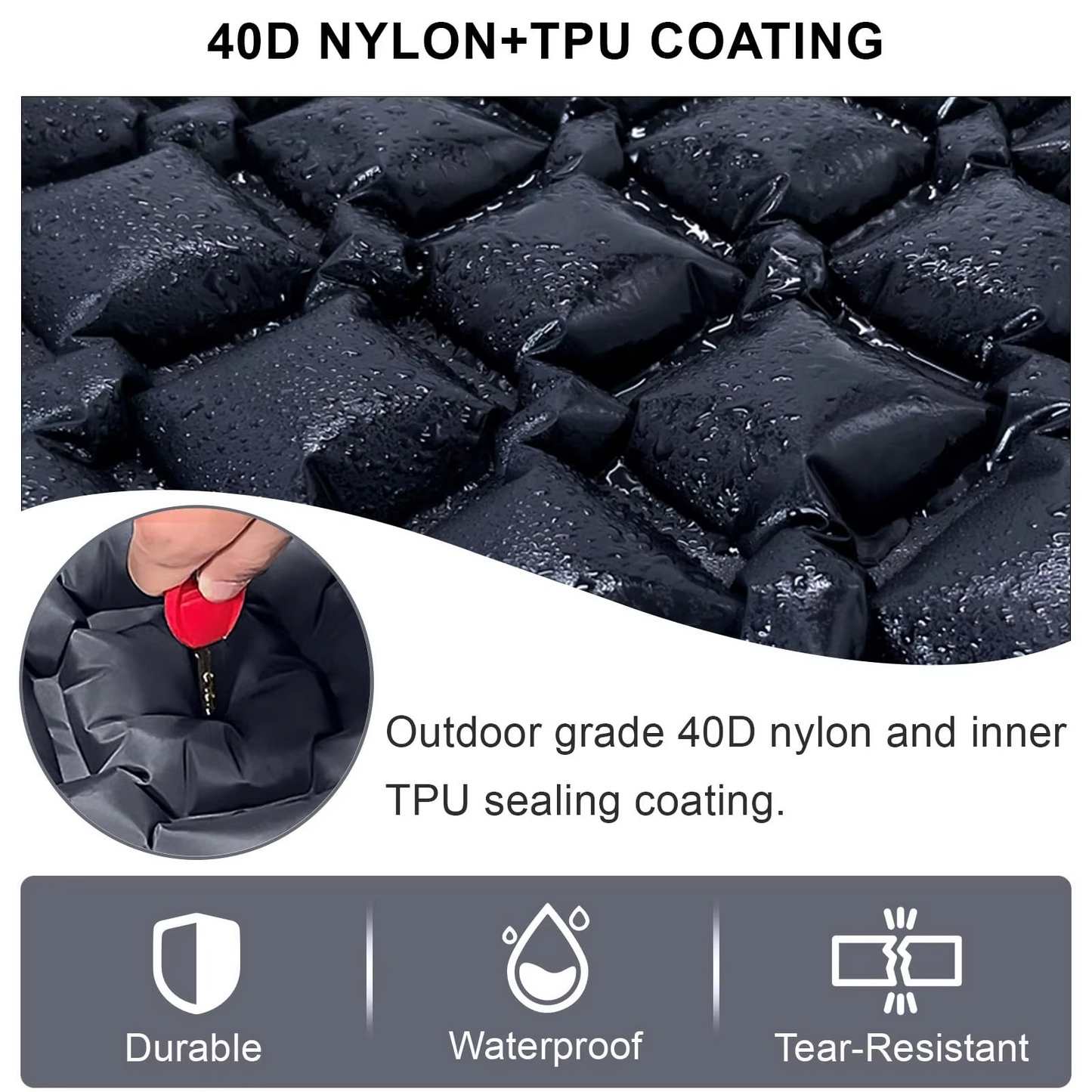 Frendorf | Ultra-Comfort Luftmatratze für Camping mit integriertem Kopfkissen und Pumpe