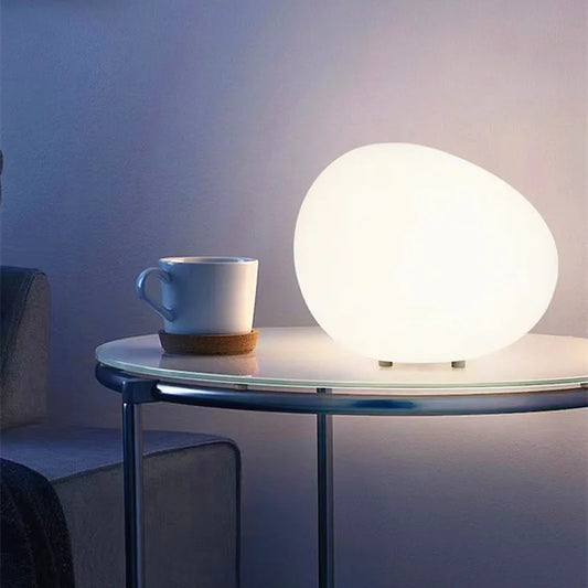 Frendorf | StoneLume Cobblestone Weiße Lampe | Modernes LED Design | Stimmungslicht | Perfekte Dekoration für Zuhause