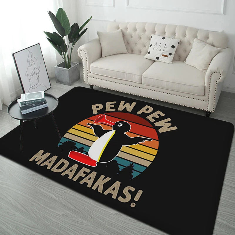 Pingu Pinga Pinguin Badmatte Kinderzimmer Schlafzimmerdekoration Balkon rutschfeste Fußmatte Wohnzimmer Willkommen Teppich