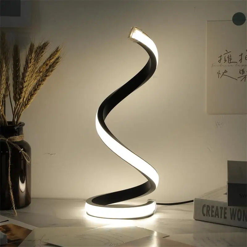 1Pc LED Spiral Tischlampe Moderne Drei Geschwindigkeitsdimmung USB Netzschalter Schlafzimmer Dekorative Tischlampe