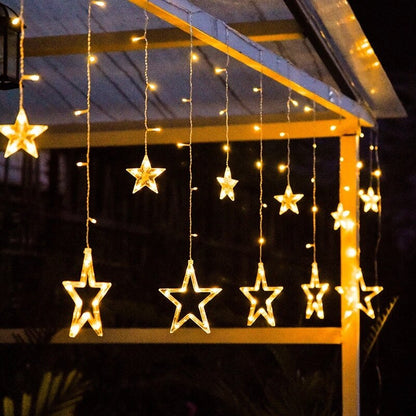 Solar Moon Star Lampe LED Lichterkette Dekoration