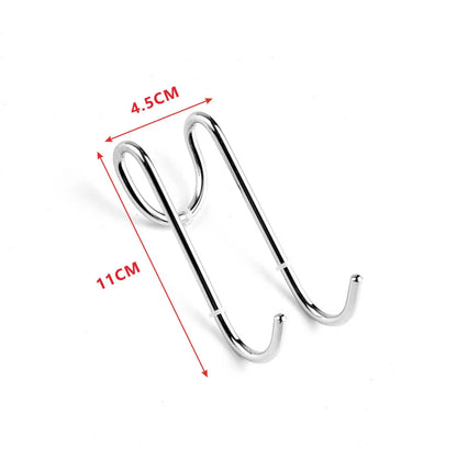 304 Edelstahl Glastür Duschhaken - Handtuchhalter Haken für Küche und Bad - Bohrfreier Haken (1/2 Stk)