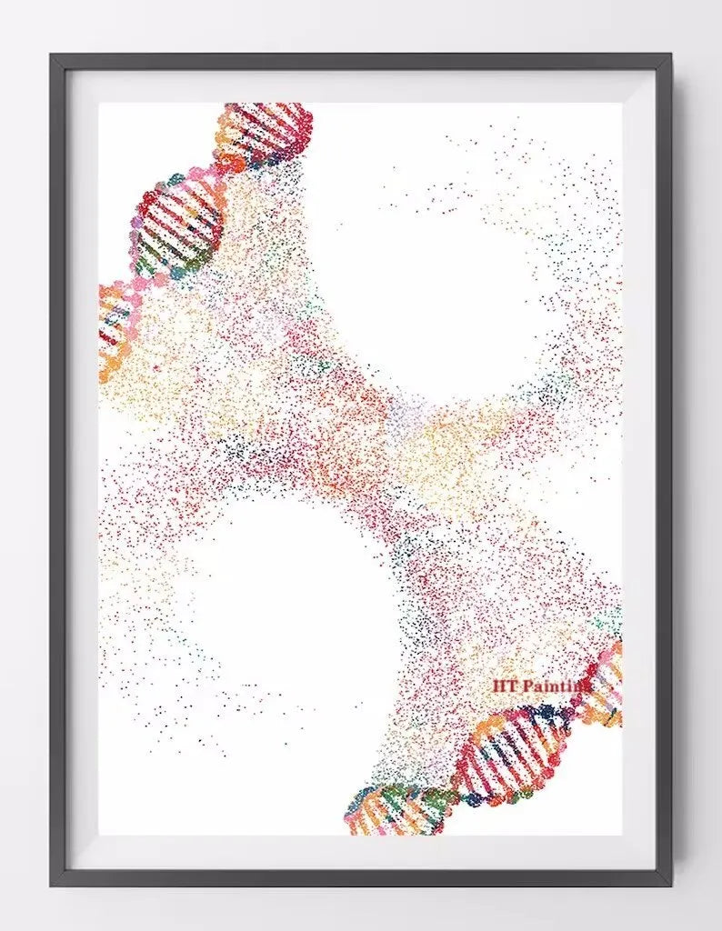 DNA-Genetic-Code-Poster, Einzelhelix-Baumdesign-Leinwandmalerei-Poster für die Wohnkultur Wohnzimmer-Wandkunst für das Schlafzimmer