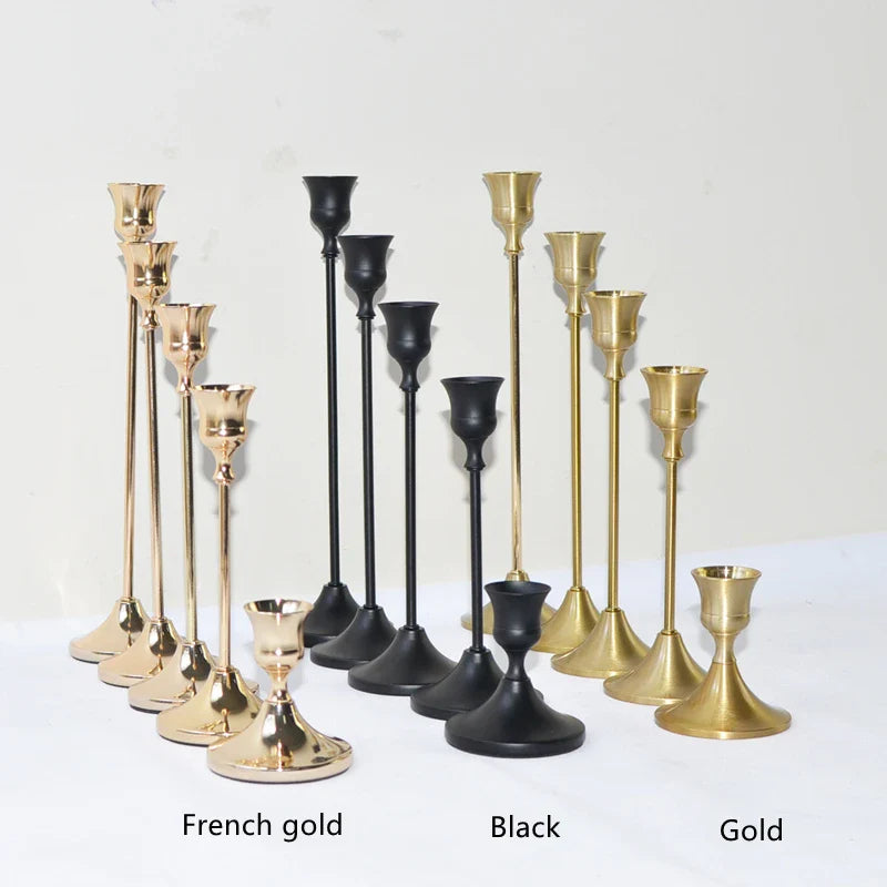 Nordic Stil Metall Kerzenhalter Einfache Schwarz Goldene Hochzeit Dekoration Bar Party Wohnzimmer Dekor Home Dekor Kerzenhalter