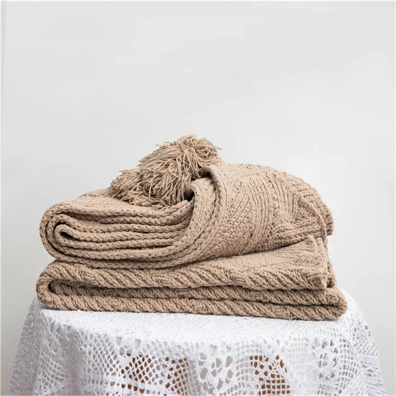 Frendorf | HeartKnit Kuscheldecke aus Chenille | Strickdesign | Für Bett & Sofa | Weich & Gemütlich