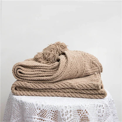 Frendorf | HeartKnit Kuscheldecke aus Chenille | Strickdesign | Für Bett & Sofa | Weich & Gemütlich