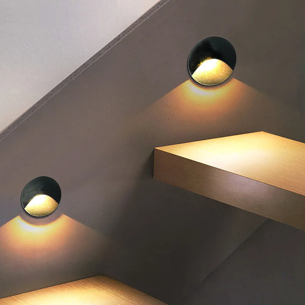 Moderne wasserdichte IP65 LED-Einbau-Wandlampe für Außenbeleuchtung - 3W eingebettete Stufen- & Treppenbalcony-Portalschlusslampe