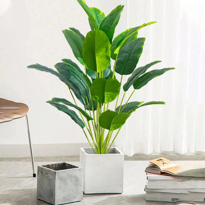 Frendorf | 1pc Kunsttropische Palme – Künstliche Bananenpflanze mit echtem Touch Monstera-Blättern für Zuhause, Garten und Bürodeko