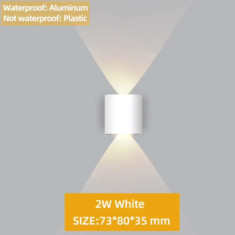 Frendorf | Auf- und Abwärts LED-Wandleuchte – Wasserdicht IP65 Aluminium Wandleuchte für Innen- und Außenbereich – Moderne Beleuchtung für Schlafzimmer, Wohnzimmer, Flur