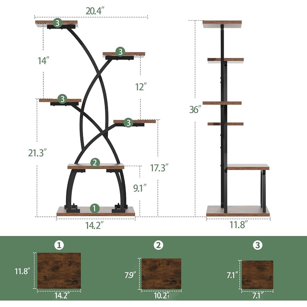 Frendorf | Eingehender Pflanzenständer mit Wachstumslichtern - 6-stöckiges Metallregal