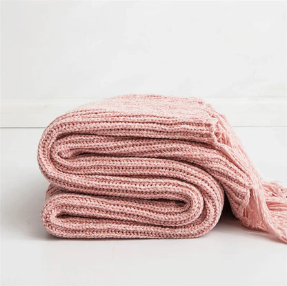Frendorf | HeartKnit Kuscheldecke aus Chenille | Strickdesign | Für Bett & Sofa | Weich & Gemütlich