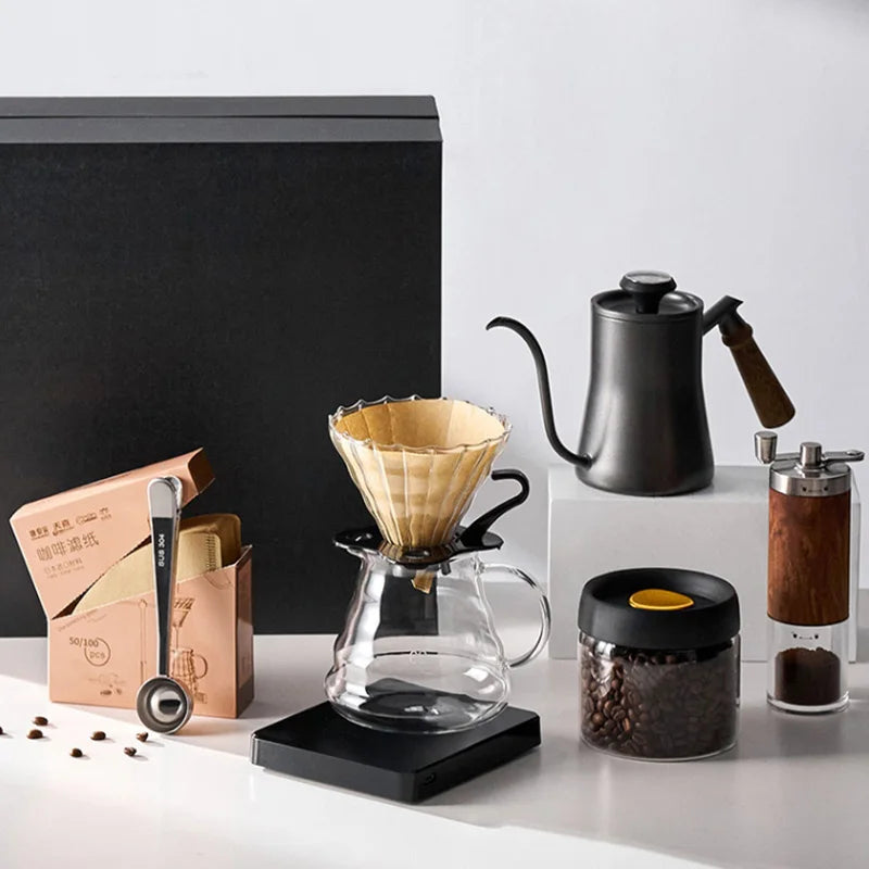 GIANXI Hand Punch Kaffeekanne Mit Deckel Tropf Schwanenhals Auslauf Kaffee Wasserkocher Lange Öffnung Kaffeemaschine Kaffee Zubehör