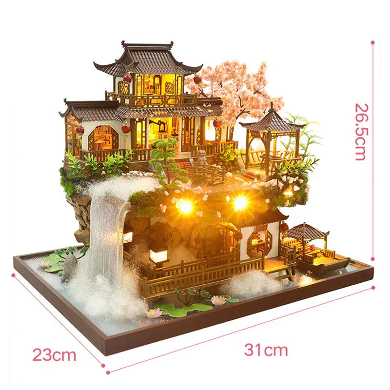 Frendorf | DIY Holz Chinesisches Antikes Casa Miniatur Gebäude Kit