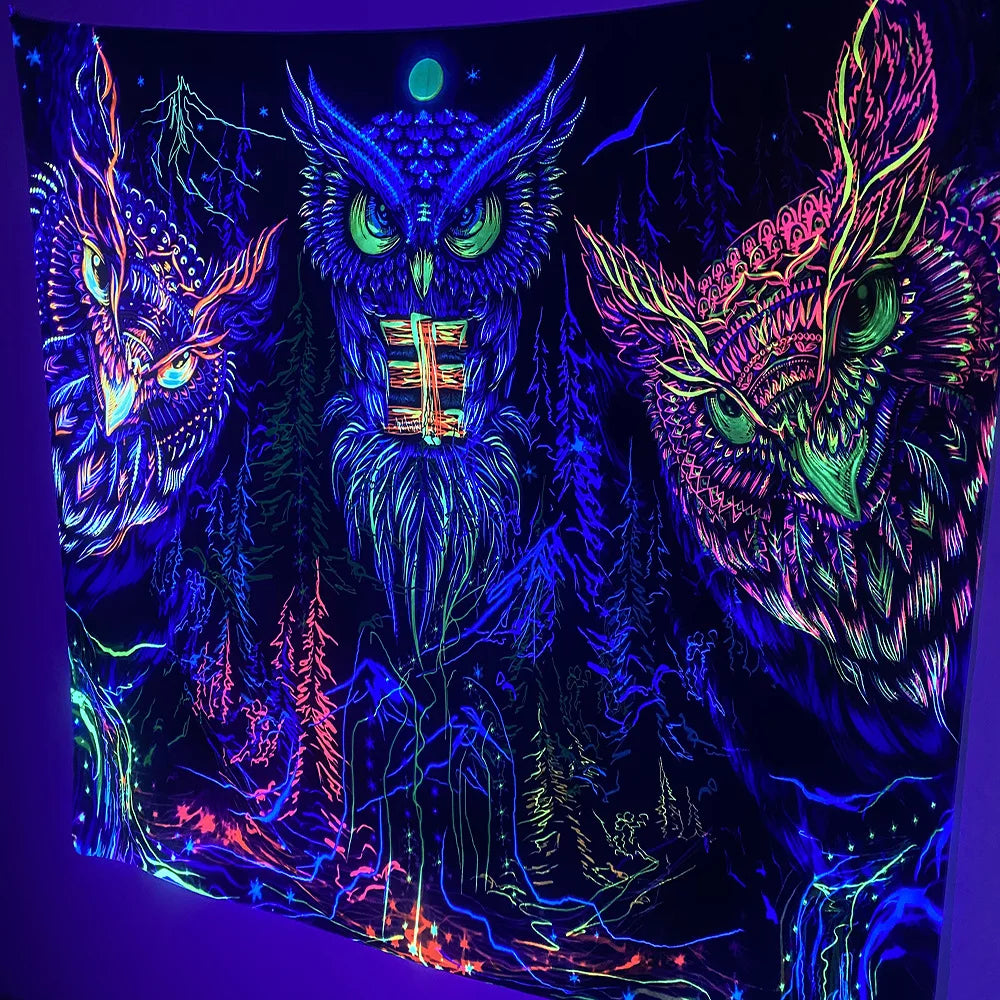 Psychedelischer Pilz Glow Wandteppich