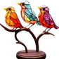 Frendorf | ElegantAviary | Bunte Vögel auf Ast Schreibtischornamente
