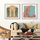 Bohemian Sonnen Gesichter Leinwand Malerei Abstrakt Vintage Wandbilder Retro Glückliches Zitat Quadrat Druck Poster Wohnzimmer Wohnkultur