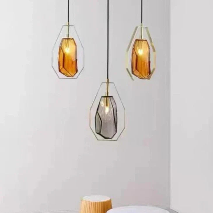 Frendorf | LumiStone Design Pendelleuchte | Moderner Stein-Look | Elegante Beleuchtung