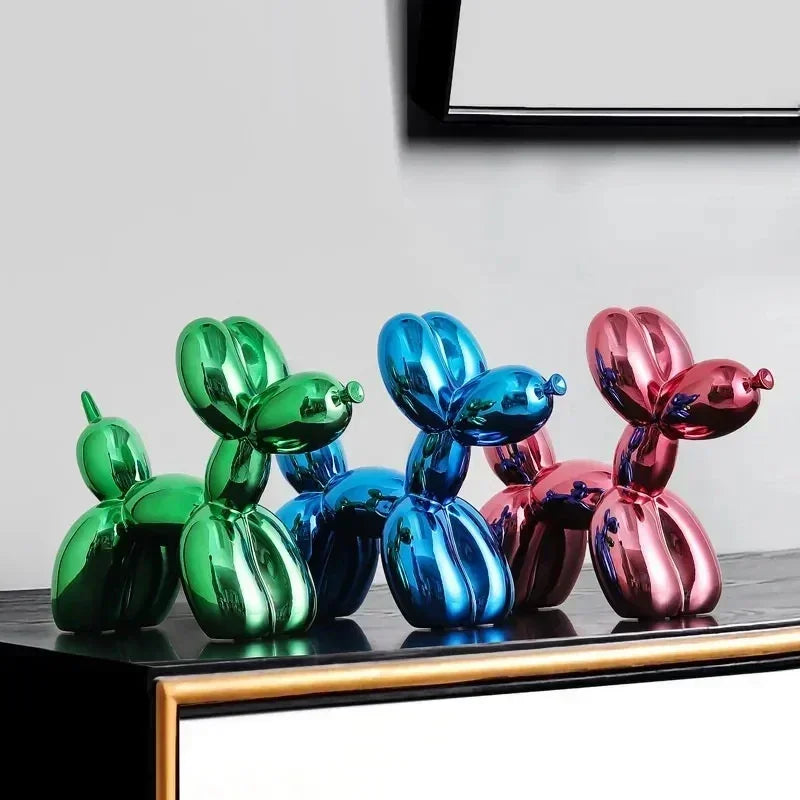 Nordic Ballon Hund Skulptur Harz Tier Ornament Kunst Skulpturen und Figuren Handwerk Hause Dekoration Zimmer Desktop Zubehör