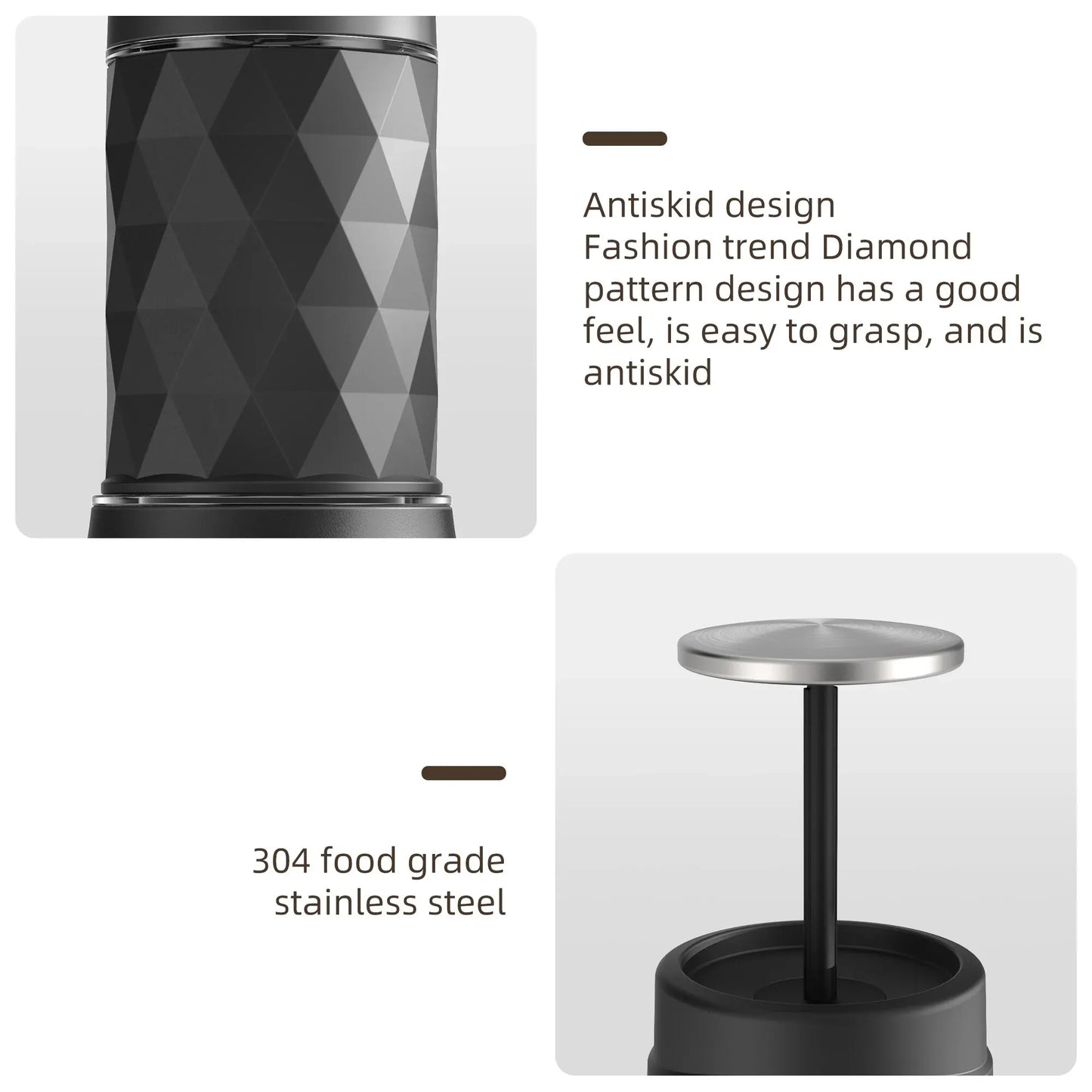 Tragbare Kaffeemaschine Espressomaschine Handpresse Kapsel gemahlener Kaffeebrüher tragbar für Reisen und Picknick, BioloMix