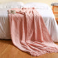 Gemütliche lila Diamant Strickdecke