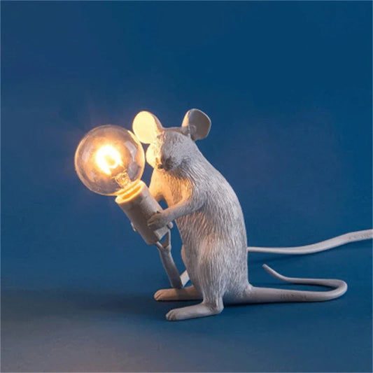 Moderne LED Tier Tischlampen: Harz Ratte, Katze und Eichhörnchen Nachtlichter