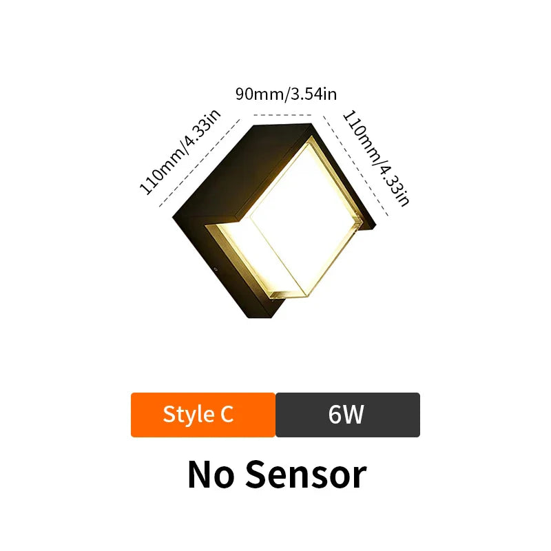 Frendorf | LED Smart Bewegungsmelder Wandlicht – 6W/12W Automatische Notbeleuchtung für Innen- & Außenbereich (Flure, Balkone, Schlafzimmer)