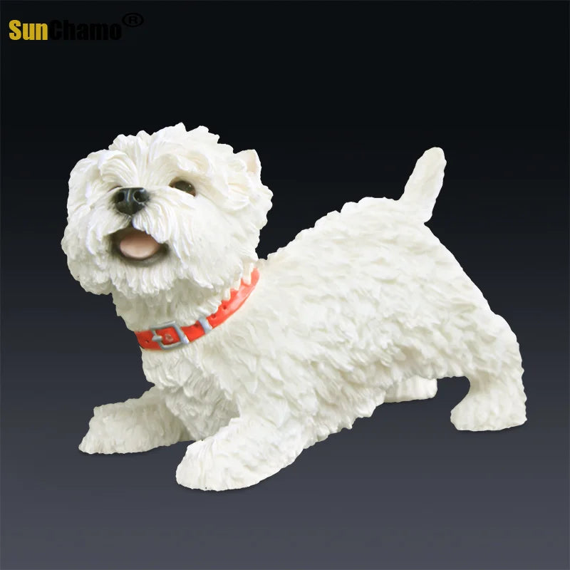 Frendorf | TerriCraft West Highland Terrier Figur | Harz Hundemodell | Deko für Zuhause & Auto