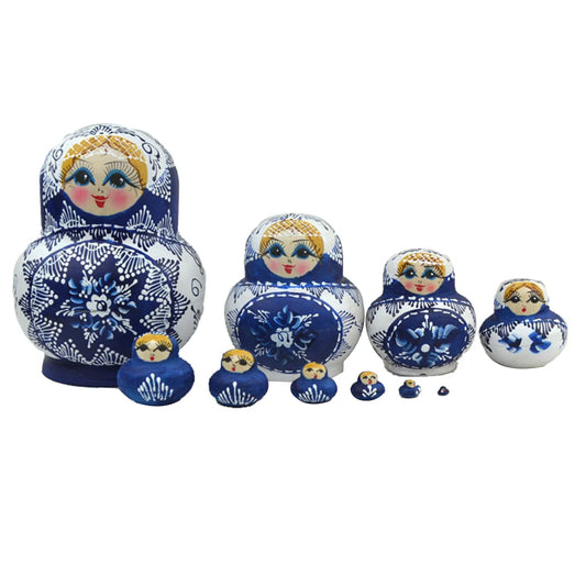 10 Stück/Set Holz Russische Matroschka Puppen