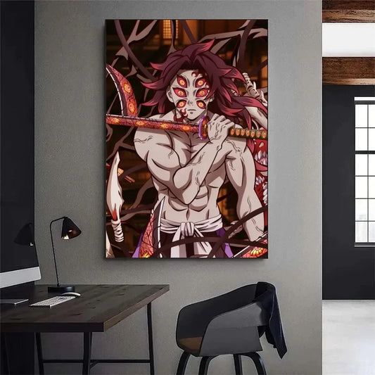 Demon Slayer Kibutsuji Muzan Kokushibou Anime Poster Galerie Drucke Malerei Wand Leinwand Bilder Wohnzimmer Aufkleber