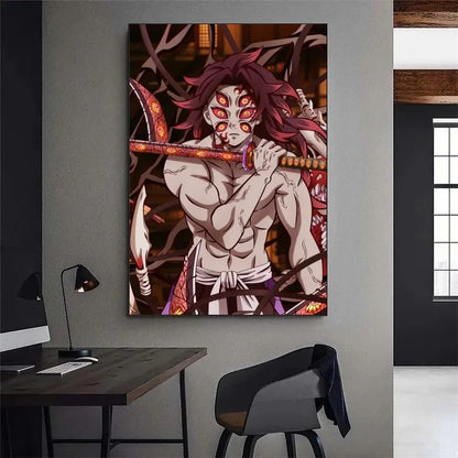 Demon Slayer Kibutsuji Muzan Kokushibou Anime Poster Gallery Prints Painting Wall Canvas Pictures Living Room Sticker