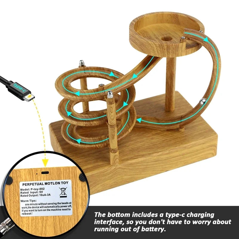 Frendorf | Holz Perpetual Spiral Motion Kinetic Ball Roller Wissenschaftsspielzeug