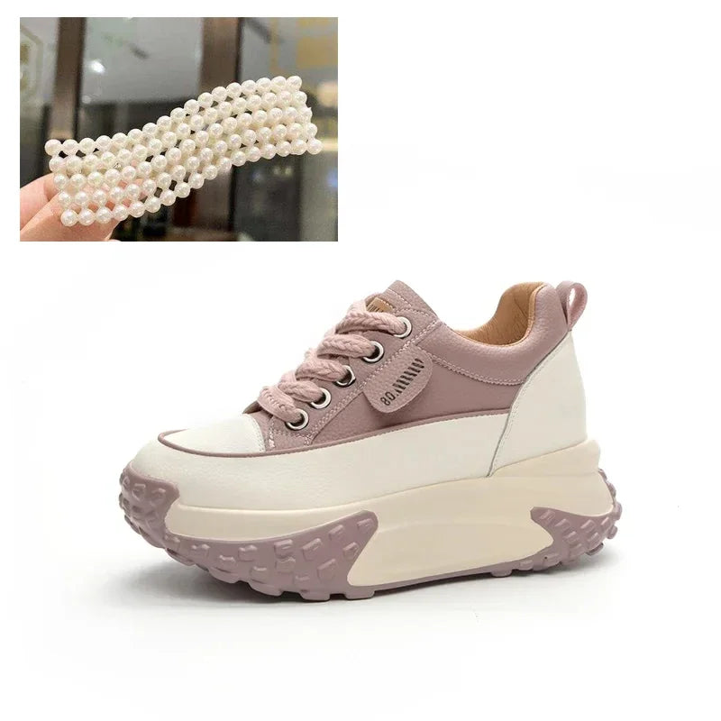Frendorf | 7 cm Plateau-Keilsneakers aus Leder