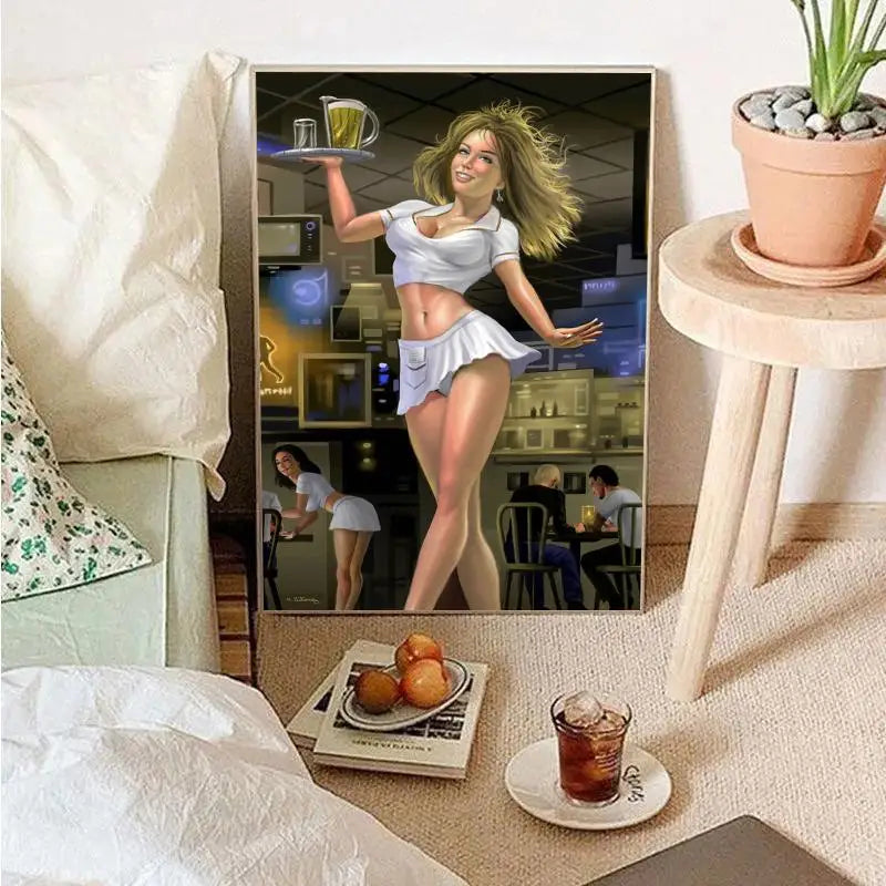 New Russian Shabby Chic Girls Poster Wall Art Home Decor Room Decor Digital Painting Living Room Restaurant Kitchen Art