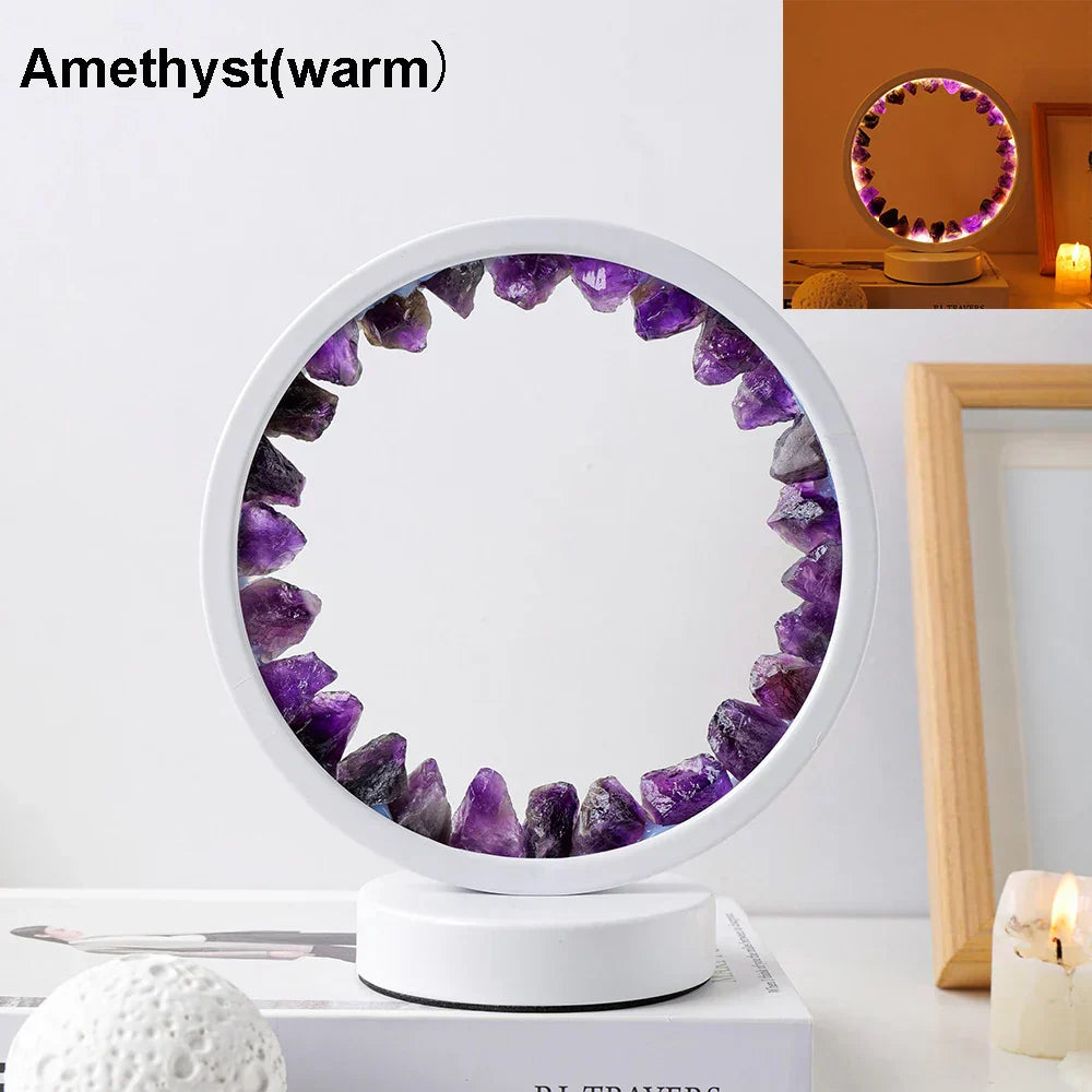 Frendorf | HerbGlo Kristall Nachtlicht | Natürliches LED Tischlicht | Heilkräuter & Stimmungsvolles Design