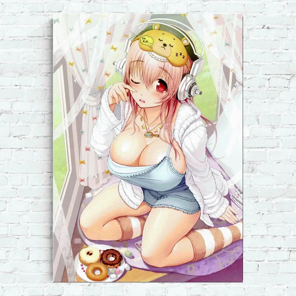 Super Sonico Anime Poster Home Office Wand Schlafzimmer Wohnzimmer Küche Dekoration Malerei
