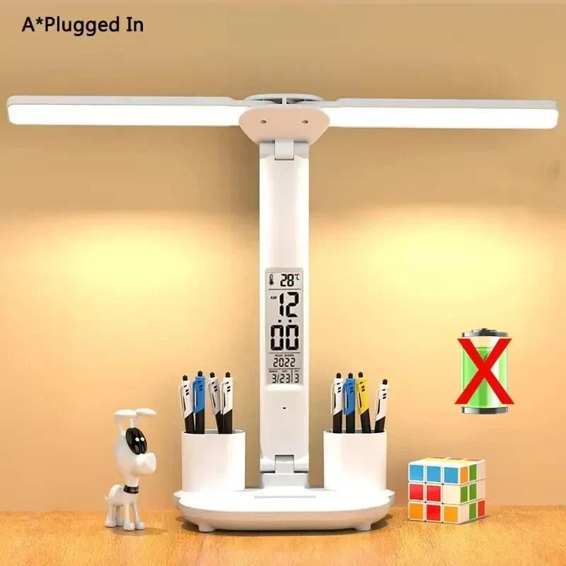 Frendorf | AuraFlex | LED-Tischlampe mit Ventilator | 3-in-1 Design | Touch-Steuerung & USB-Akku