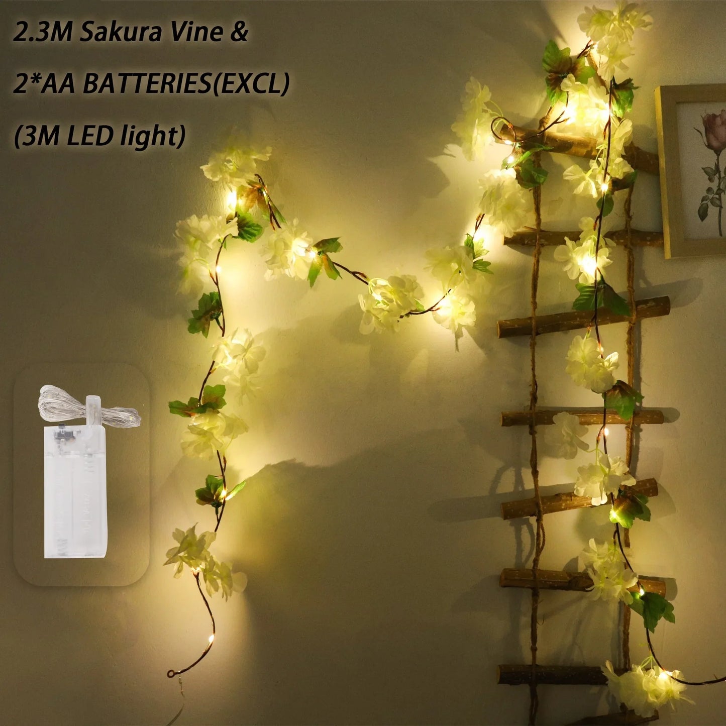 Frendorf | 180CM Künstliche Sakura Blumenranke – Hochzeitsgartenbogen, Heimparty-Dekoration, Weihnachtsbrautseidenblumen