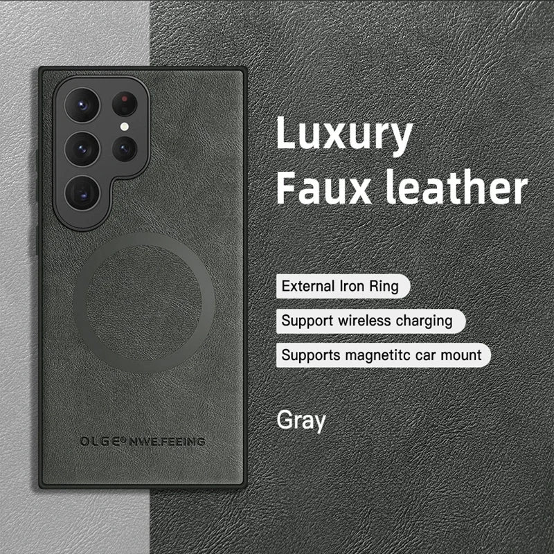 Frendorf | Magnetische Lederhülle für Samsung Galaxy mit Wireless Charging Unterstützung