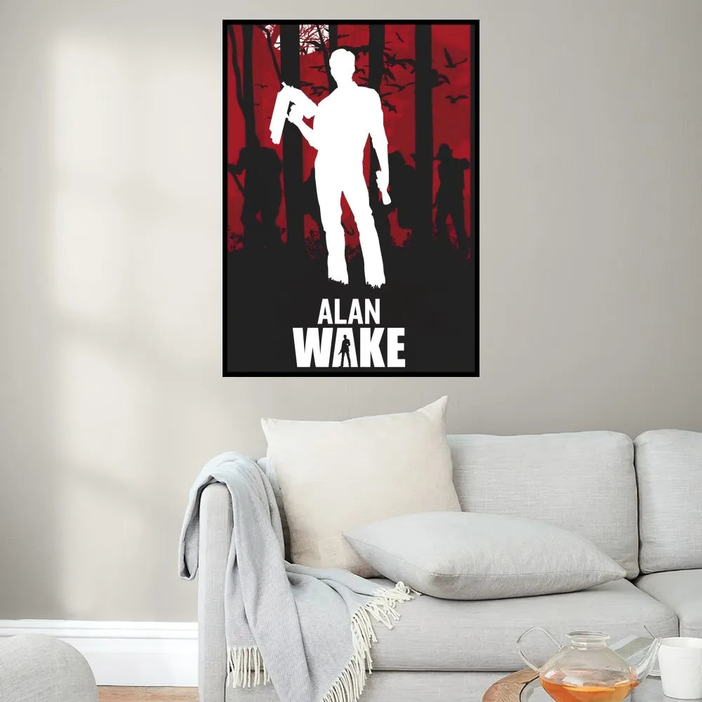 Spiel Alan W-Wake 2 Poster Drucke Wandmalerei Schlafzimmer Wohnzimmer Dekoration Büro Klein