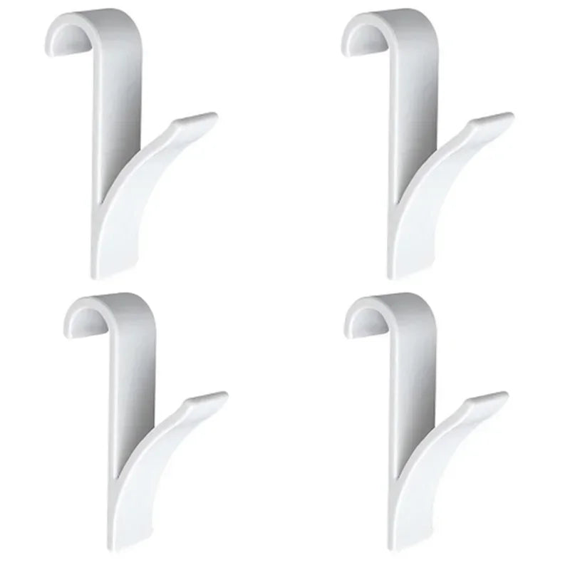 Vielseitige Küchen- & Badezimmerhaken Clips Stauraumregal - Weißer klarer Haken für Handtuchheizkörper, Kleidung, Schals, Haken und mehr