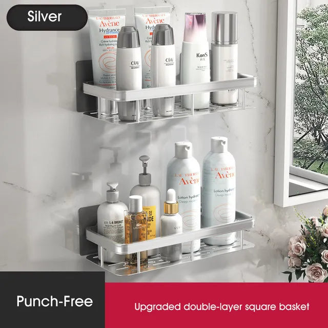 Frendorf | Badezimmer-Eckregal ohne Bohren: Stilvolle und praktische Aufbewahrungslösung für die Dusche