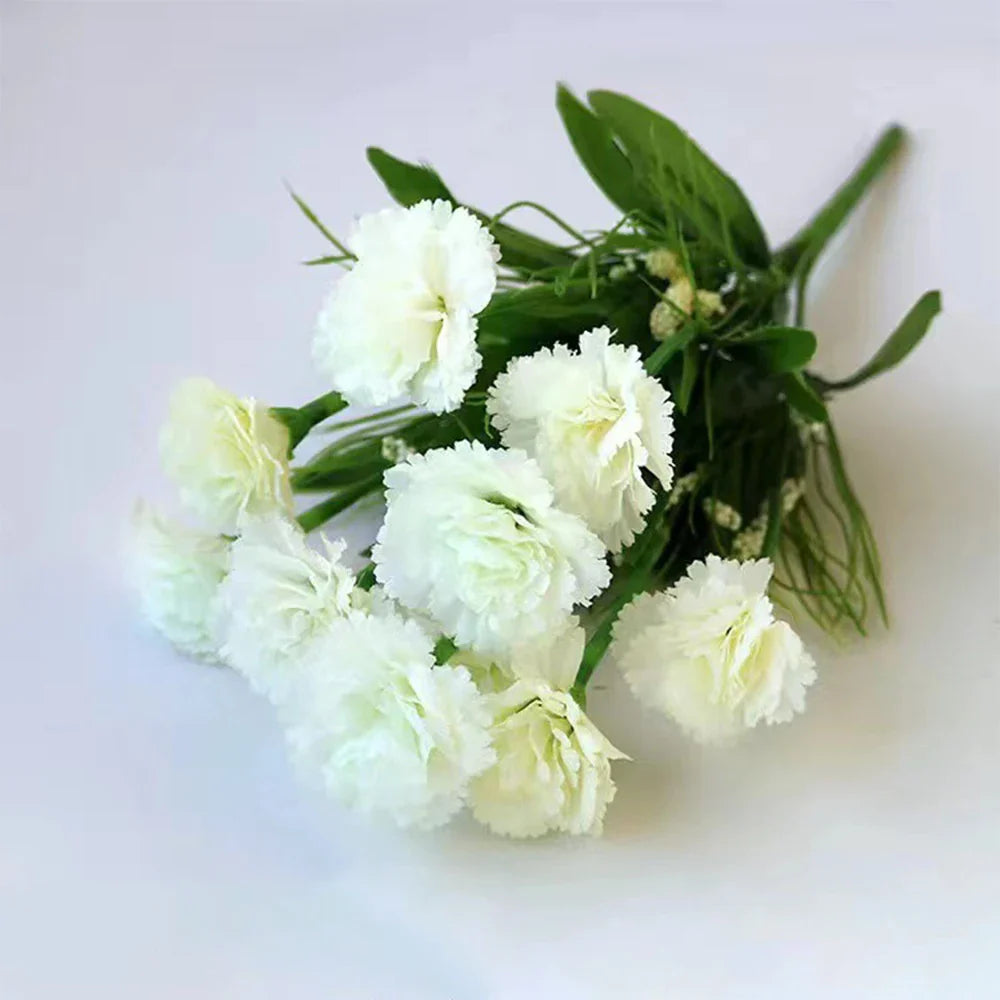 Frendorf | 1 Bouquet Künstliche Nelke - UV-beständige Seidenblumen für Zuhause, Party, Hochzeitsdekoration, kein Verblassen, für den Außenbereich