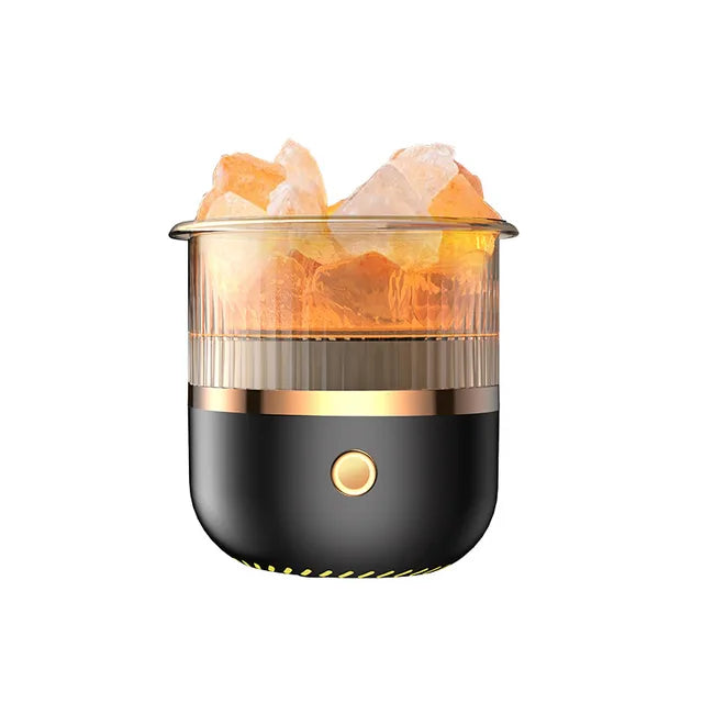 Himalaya Salzkrystalllampe & Ätherischer Öl Diffusor, USB Ultraschall Luftbefeuchter für Zuhause & Büro