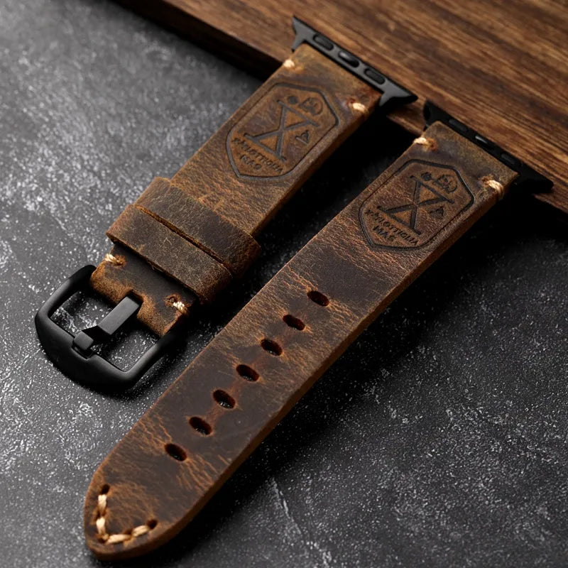 Frendorf | Handgefertigtes echtes Leder Rindsleder Apple Watch Armband