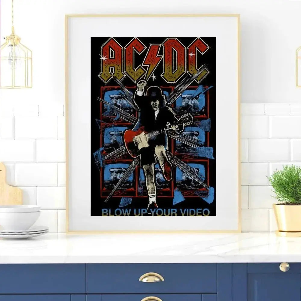 Band-ACDC-AC-DC Poster Zuhause Raum Dekoration Wohnzimmer Schlafzimmer Ästhetik Kunst Wandmalerei Aufkleber